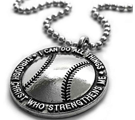 Baseball Necklace "I Can Do All Things Through Christ"